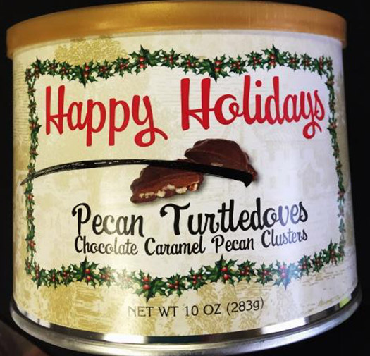 Virginia Diner, Inc. Issues Allergy Alert on Undeclared Peanut Allergen in Pecan Turtledoves Chocolate Caramel Pecan Clusters (Candy)
